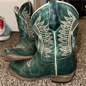Roper Indian Headress Emerald Youth Boots